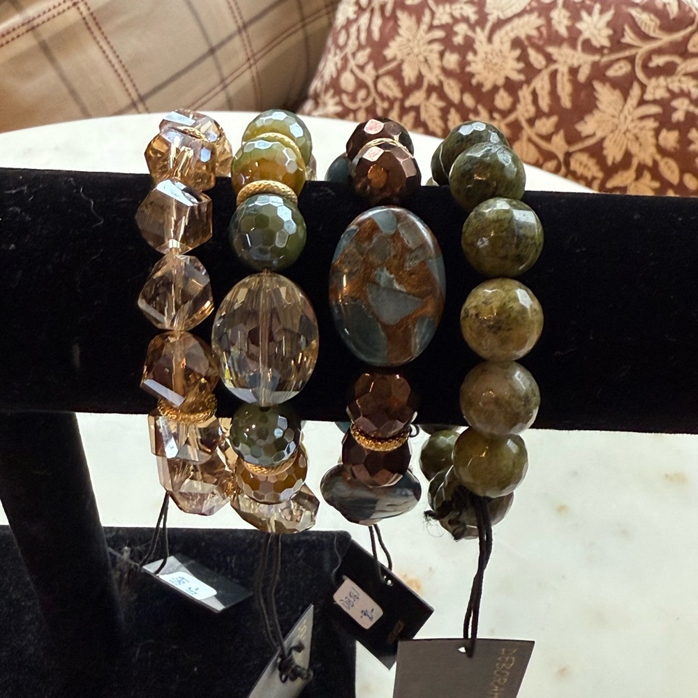 Deborah Grivas Set of 4 Elegant Beaded Bracelet Set in Earth Tones